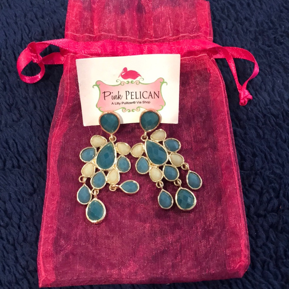 Blue hanging earrings
